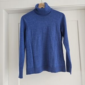 Ellen Tracy Royal Blue Turtleneck Sweater 100% Wool